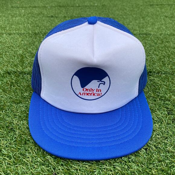 Only in America 1990's Vintage Trucker Snapback Hat - Picture 1 of 5